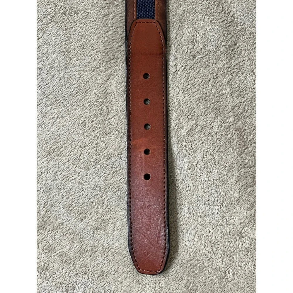 Columbia Mens Leather vintage Belt Size 44 brown with Guatemala inlay‎
